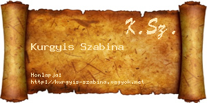 Kurgyis Szabina névjegykártya