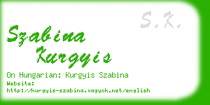 szabina kurgyis business card